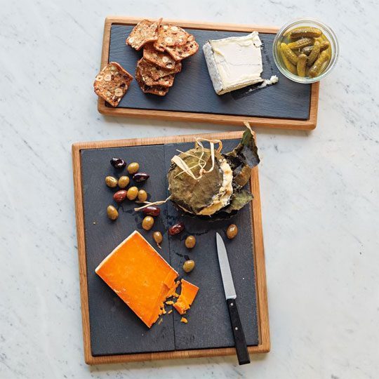 slate wood cheese tray