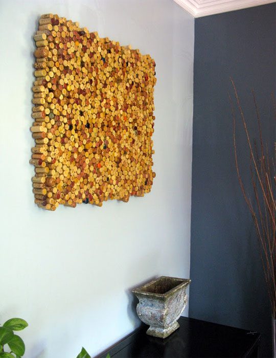 wine cork wall design