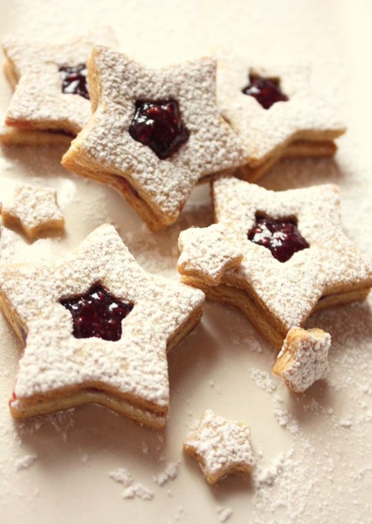 Star Cookies Stuffed with Raspberry Jam