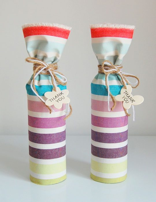 DIY Crafts wrapped wine bottle