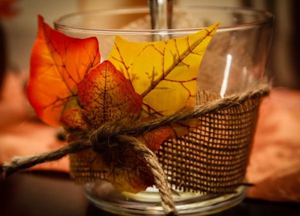 DIY Fall Leaf Candle Holder
