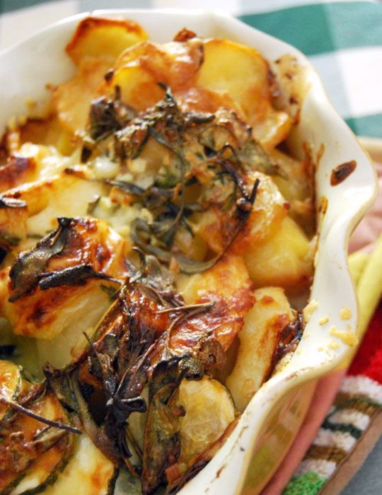 Zucchini, Potatoes and Cheddar Gratin
