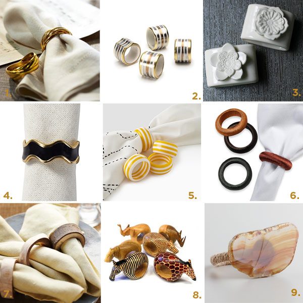 chic Holiday napkin rings