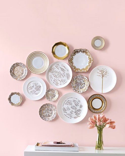 gilded plates wall decor