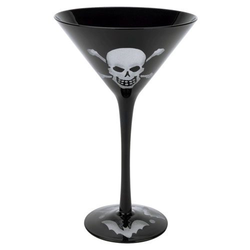 halloween black cocktail glass