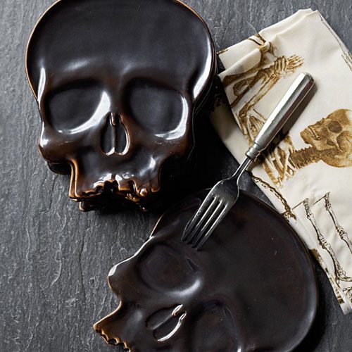 halloween skull dessert plates