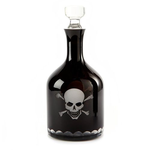 hallowen black skull flask