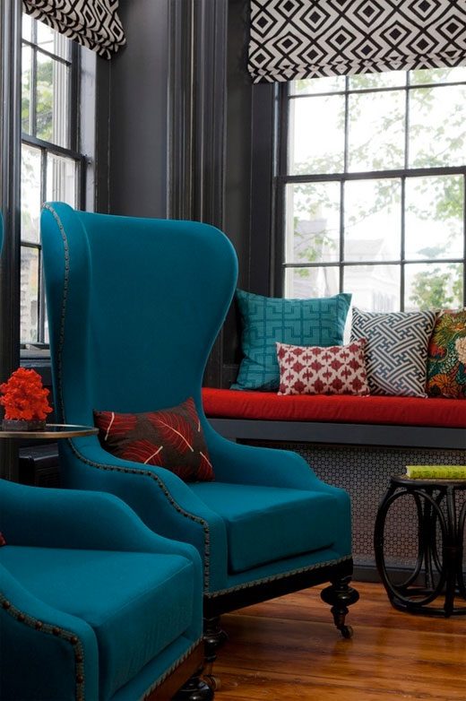 red teal living room decor