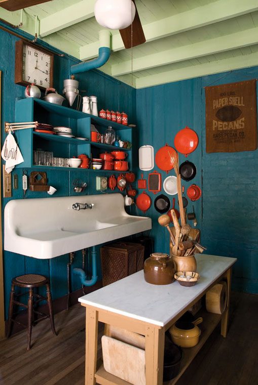 teal red kitchen inspiration