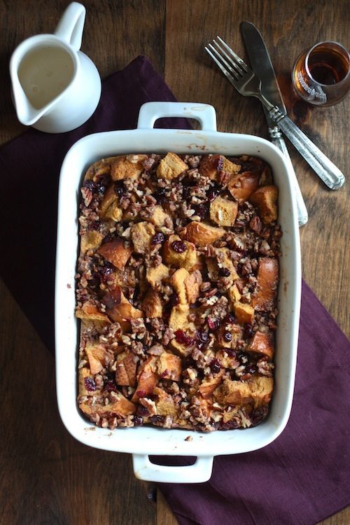 Cranberry Bread Pudding with Rum Cream Sauce