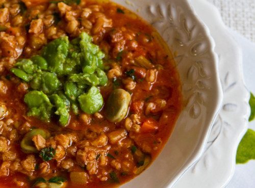 Farro Fava Bean Soup recipe
