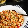 Farro and Spiced Honey Salad with Sweet Potatoes, Apples, and Ch thumbnail