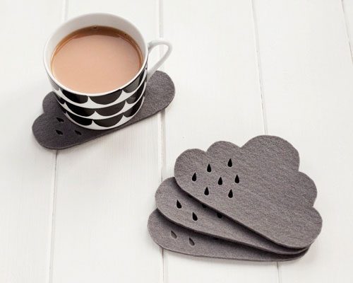 cloud felt coasters