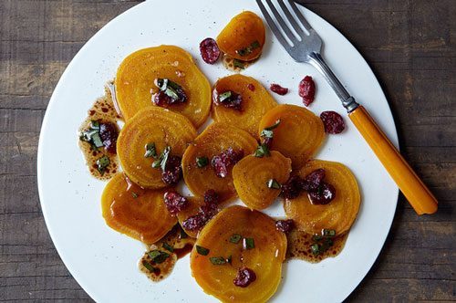 golden beet cranberry salad