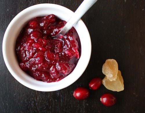 spicy gingery cranberry chutney