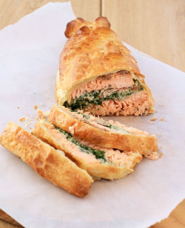 Salmon Wellington with Spinach and Bacon