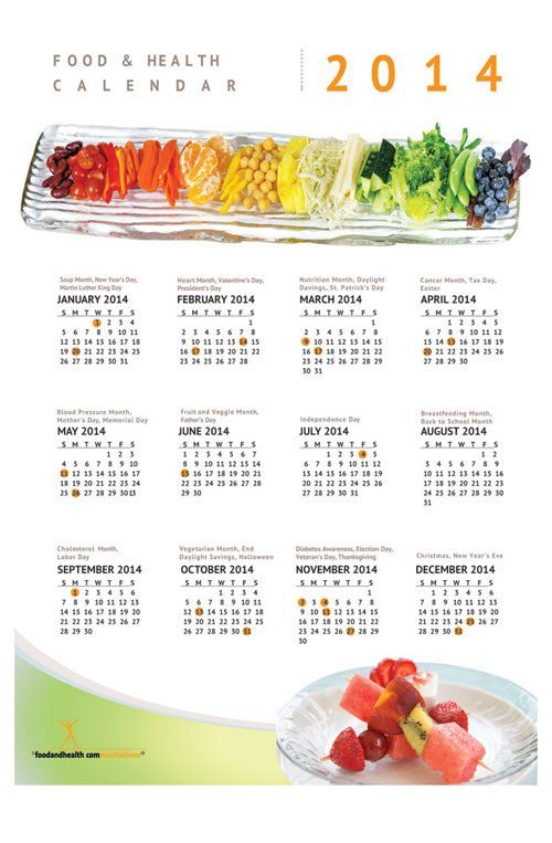 food health calendar 2014
