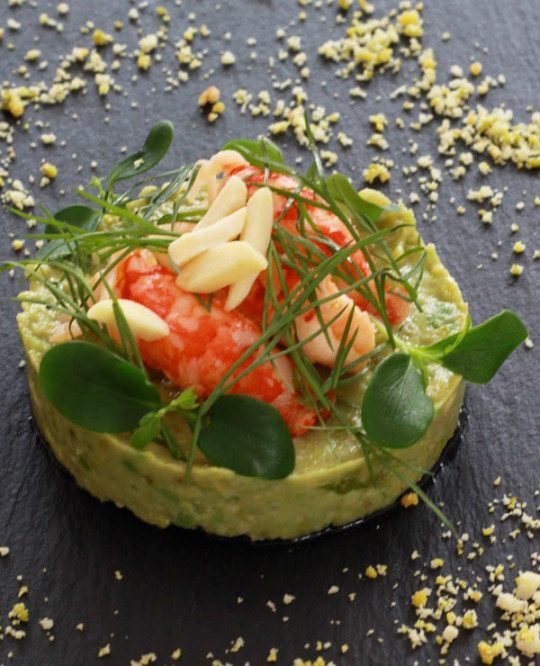 Avocado Tartare with Crayfish and Mixed Nuts