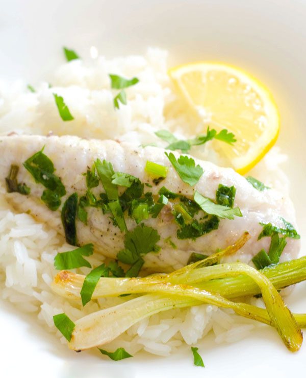 Sea Bass Fillets With Herbs & Scallions