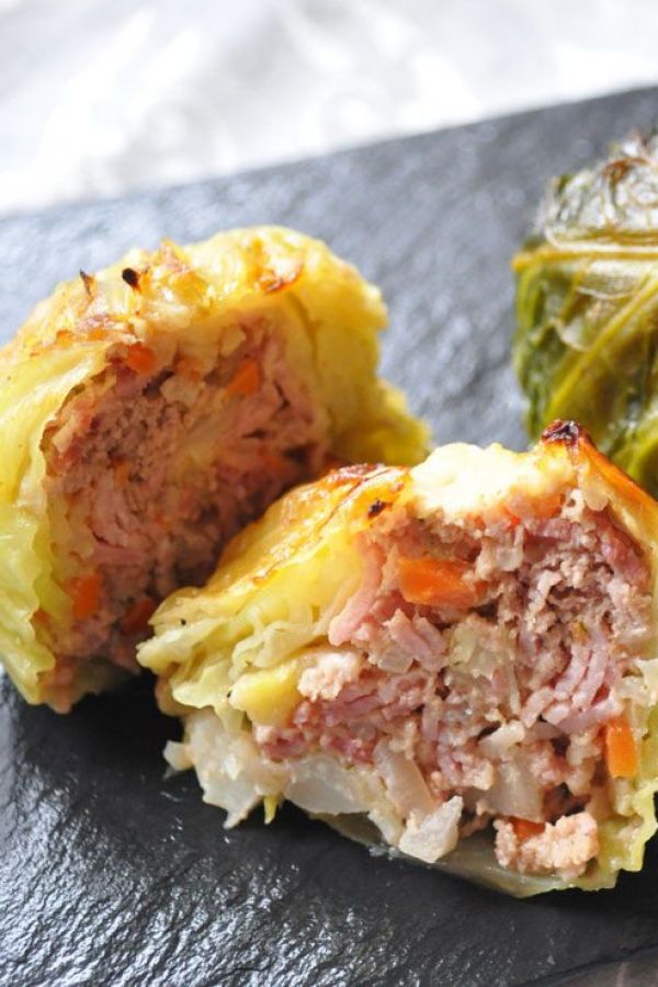 Stuffed Savoy Cabbage Rolls - #recipe by #eatwell101 - https://www.eatwell101.com/stuffed-savoy-cabbage-recipe