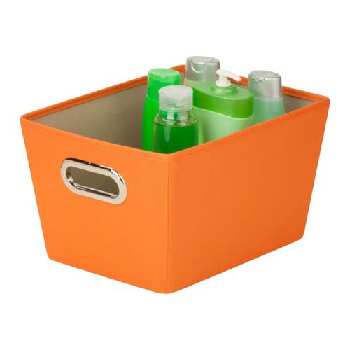 orange kitchen storage bins