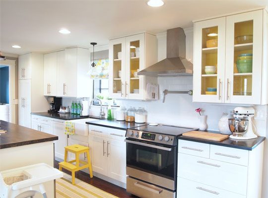 painting inside of kitchen cabinets