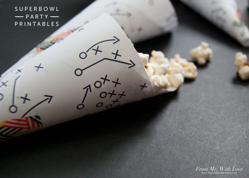 superbowl party popcorn cone printable