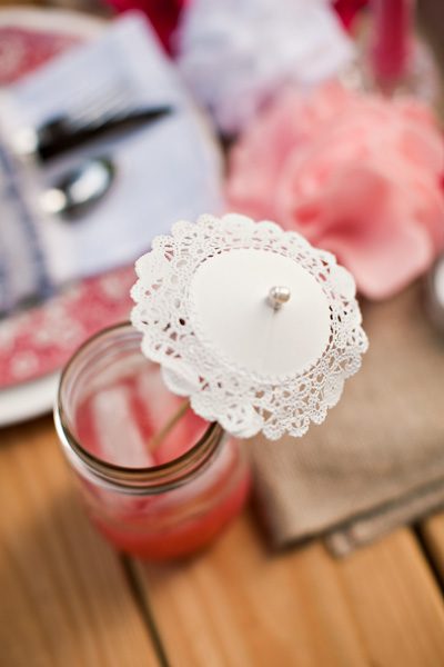 DIY Doily Umbrella Stirring Sticks