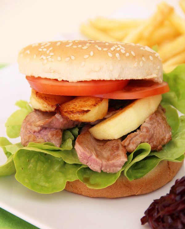 Duck Burgers with Apples and Onion Confit