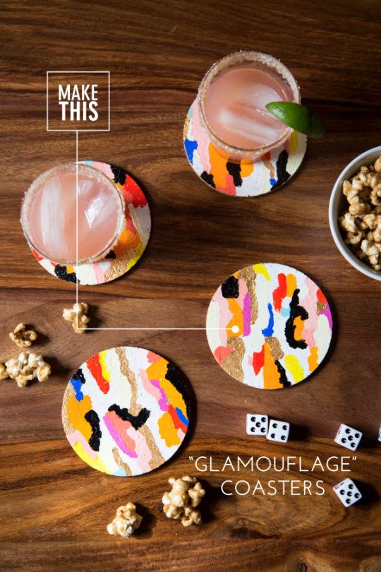 diy glamouflage coasters