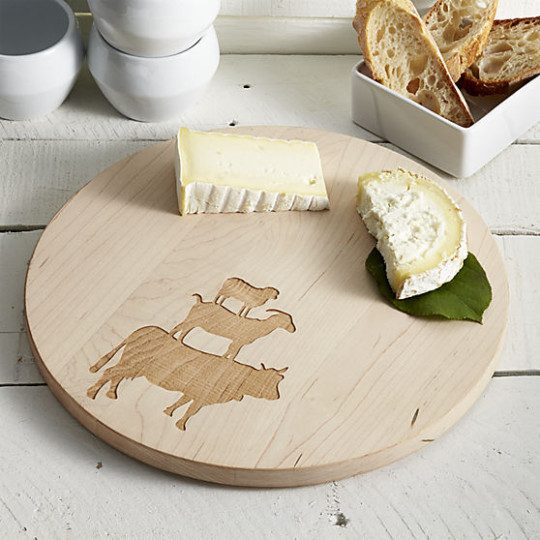 round wood cheese board