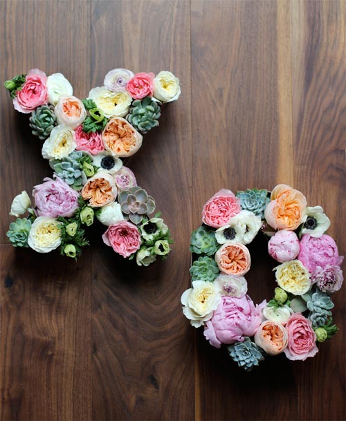 valentine floral letters diy ideas