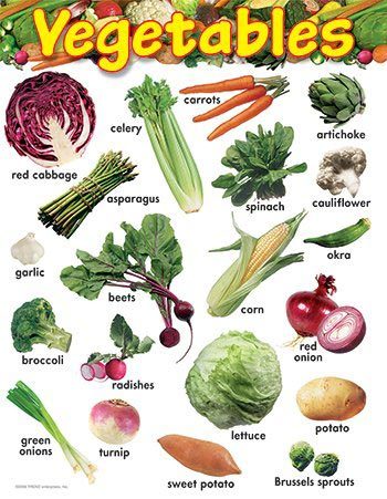 vegetable chart for classroom