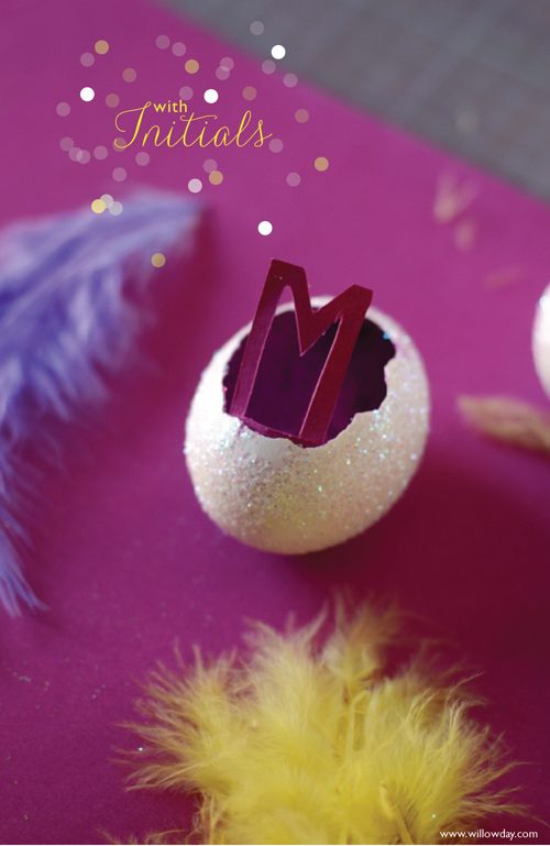 Glittered Egg Place Cards