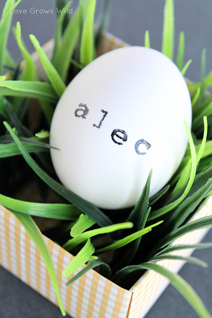 Stamped Egg Place Cards
