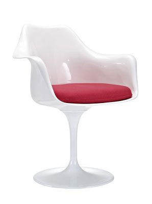 Style-Tulip-Armchair-with-Red-Cushio