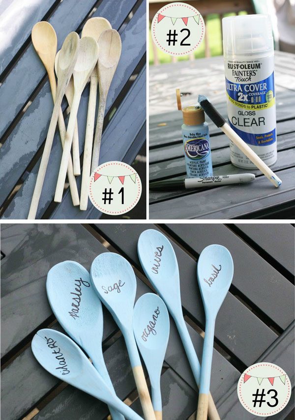 WOODEN SPOON HERB MARKERS