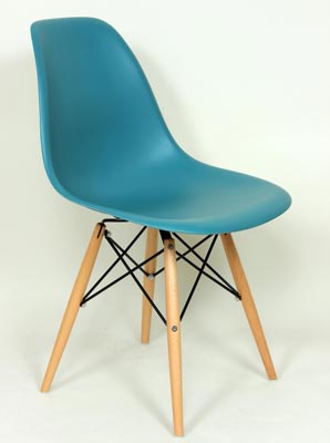 blue midcentury modern dining chair