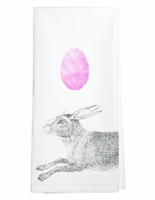 bunny egg easter tea towel