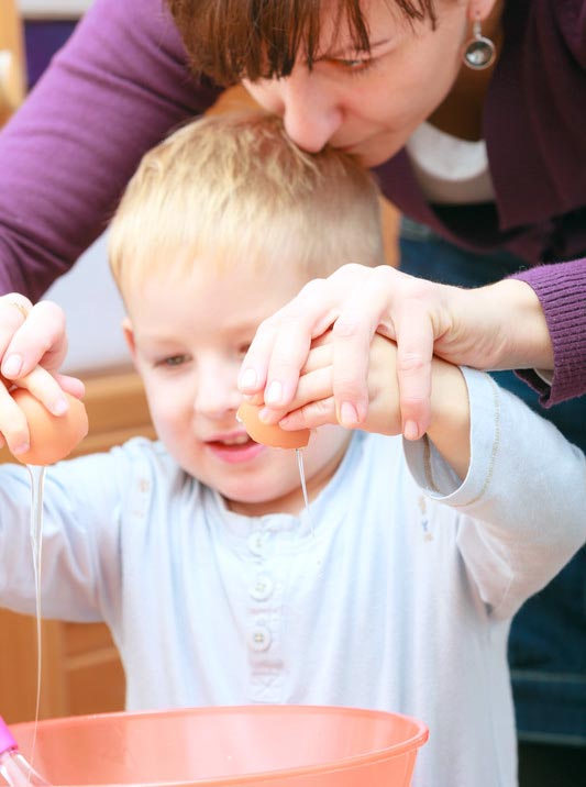 cooking with kids in the kitchen