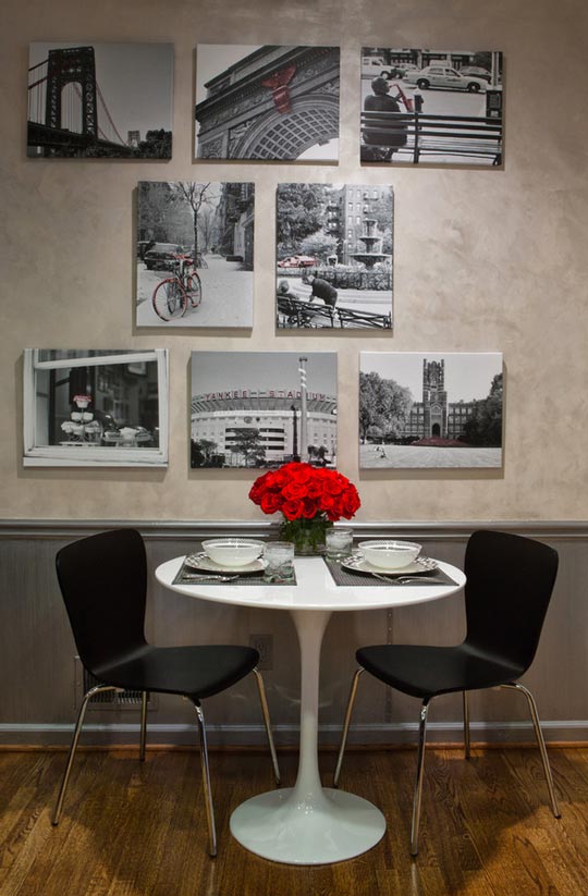 dining room photo wall