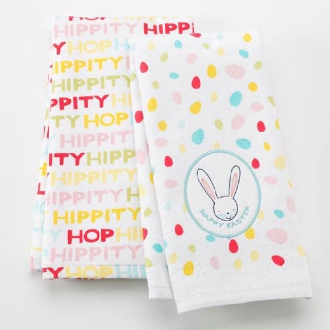 Hello Spring Kay Dee Designs Easter Kitchen Towels Bunnies Spring Set of 2 
