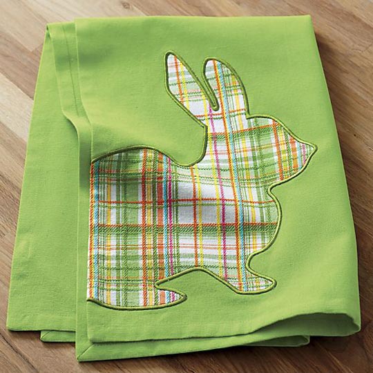 easter bunny dish towel