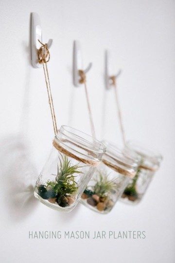 hanging mason jar planters