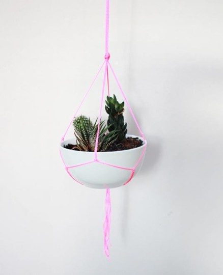 hanging neon planter