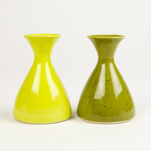bright green vases