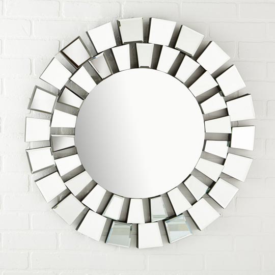 dining room faceted mirror