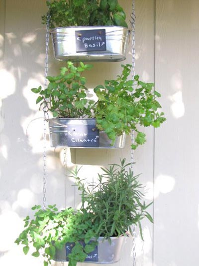 diy tin hanging herb planter