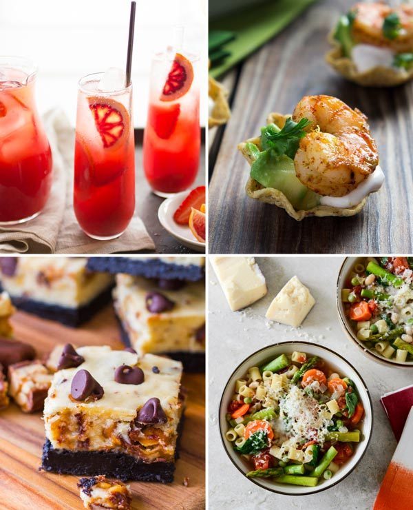 Strawberry Blood Orange Rum Punch & Shrimp Taco Bites