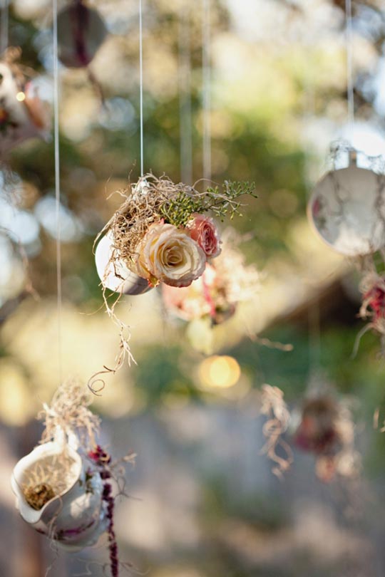 hanging flower decor garden party